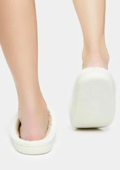 Public Desire Green Smile Fuzzy Slippers