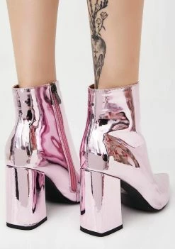 Public Desire Empire Metallic Heeled Ankle Boots Boots & Booties