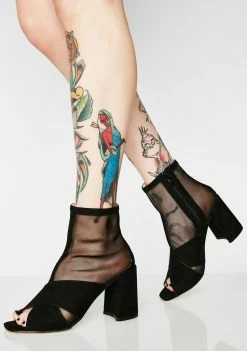 Public Desire Uganda Mesh Sock Fit Ankle Boots