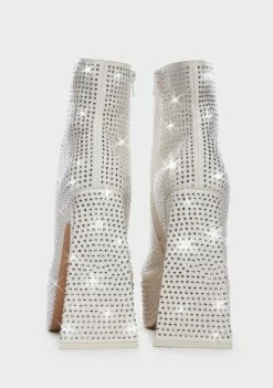 Public Desire Heeled Boots Silver Rumour Rhinestone Boots