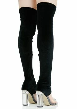 Public Desire Boots & Booties Kiara Perspex Thigh-High Boots