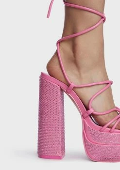 Public Desire Pink Glow Girl Block Heels