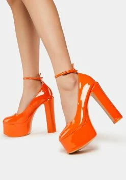 Public Desire Orange Donatella Platform Heels