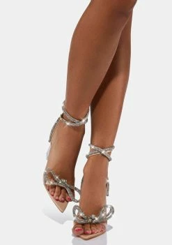 Public Desire Beige Icon Peep Toe Heels