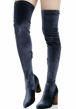 Public Desire Ellis Mirrored Heel Thigh-High Boots Boots & Booties