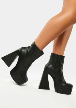 Public Desire Wide Fit Tealla Platform Ankle Boots