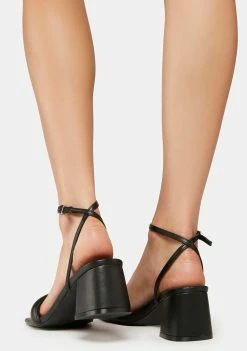 Public Desire Black Carmin Block Heels