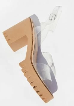 Public Desire Clear Nude Nixie Platform Heels Platforms