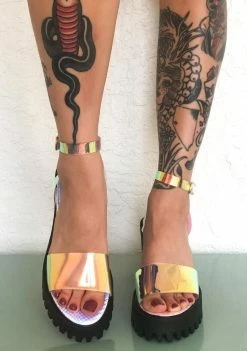 Public Desire Platforms Iridescent Nixie Platform Sandals