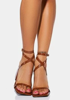 Public Desire Camel Jude Vegan Leather Heels