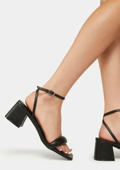 Public Desire Black Carmin Block Heels