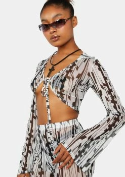 Best reviews of ❤️ Public Desire Geo Printed Mesh 90's Blouse 👍 6 Public Desire Geo Printed Mesh 90's Blouse