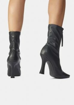 Public Desire Black Peppa Zip Up Ankle Boots