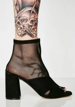 Public Desire Uganda Mesh Sock Fit Ankle Boots