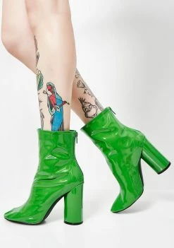 New 😉 Public Desire Impact Round Block Heel Patent Ankle 🥾 Boots 🥾 Boots & Booties ✔️ 7 Public Desire Impact Round Block Heel Patent Ankle Boots Boots & Booties