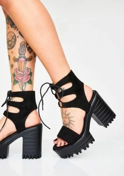 Public Desire Cruel Summer Lace-Up Platform Heels