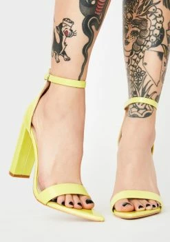Public Desire Lime Miao Block Heels