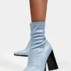 Public Desire Boots & Booties Blue Liberty Sock Heels