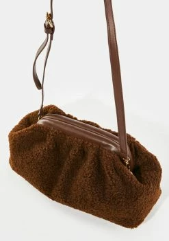 Public Desire Compatible Brown Teddy Clutch