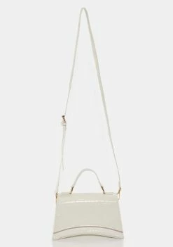 Public Desire Remmy White Croc Handbag