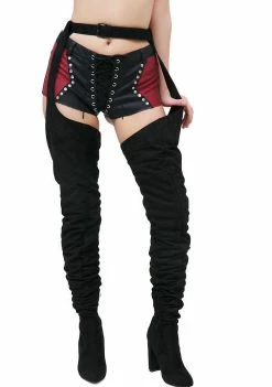 Public Desire Dolly Belted Thigh High Boots Boots & Booties