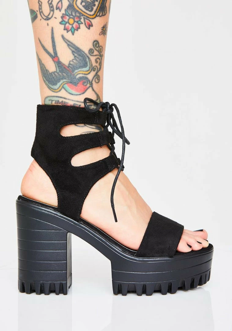 Flash Sale 💯 Public Desire Cruel ☀️ Summer Lace-Up Platform 👠 Heels 😉 3 Public Desire Cruel Summer Lace-Up Platform Heels
