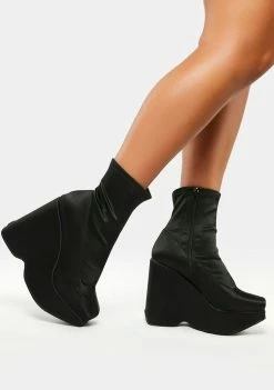Public Desire Wide Fit Versus Wedge Boots Platform Boots