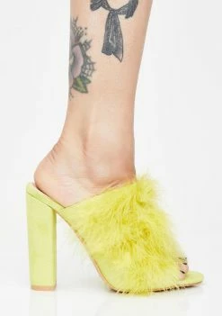 Public Desire Heels Plume Marabou Mules
