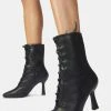 Public Desire Black Bianco PU Lace Up Ankle Boots Boots & Booties