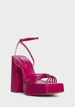 Public Desire Magenta Boujee Block Heels