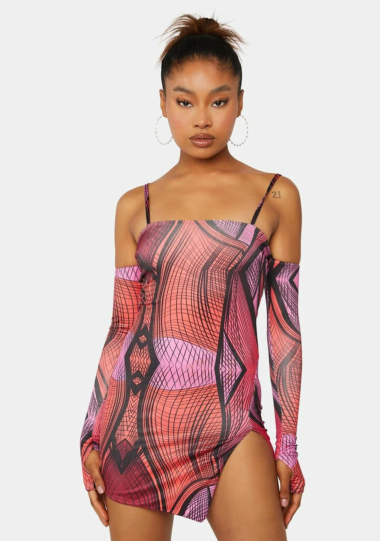 Outlet ๐ Public Desire Club ๐ Dresses Abstract Strappy Mini ๐ Dress With Separate Sleeves ๐ 1 Public Desire Club Dresses Abstract Strappy Mini Dress With Separate Sleeves
