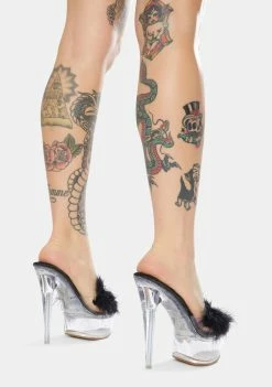 Public Desire Platforms Behavior Feather Clear Platform Heels