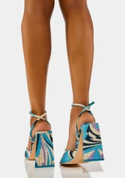Public Desire Blue Eagle Block Heels