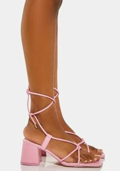Public Desire Pink Aloha Block Heels