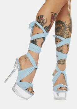 Public Desire Secrets Wraparound Clear Acrylic Heels