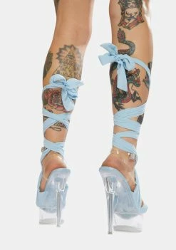 Public Desire Secrets Wraparound Clear Acrylic Heels