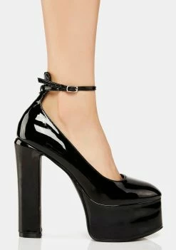Public Desire Black Donatella Platform Heels