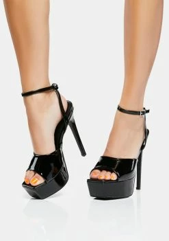 Public Desire Black Just Kidding Platform Heels
