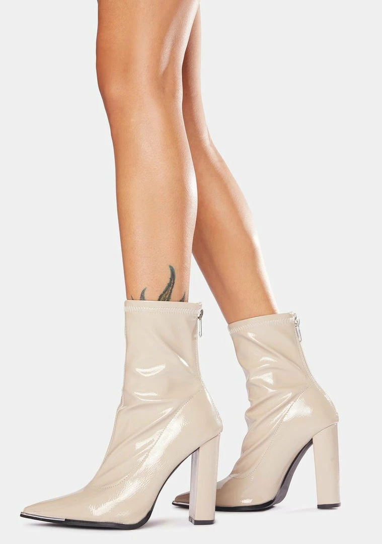 Best Sale ๐คฉ Public Desire Taupe Affection Patent ๐ Heels ๐ฅพ Boots & Booties โ๏ธ 2 Public Desire Taupe Affection Patent Heels Boots & Booties