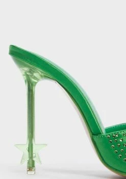 Public Desire Green Nelly Peep Toe Heels