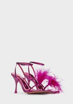 Public Desire Pink Prancy Fluffy Heels