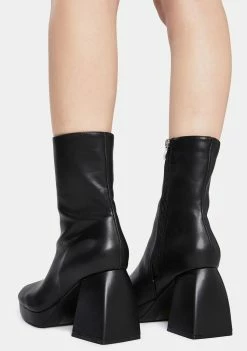 Public Desire Black Imagine Chunky Heel Ankle Boots