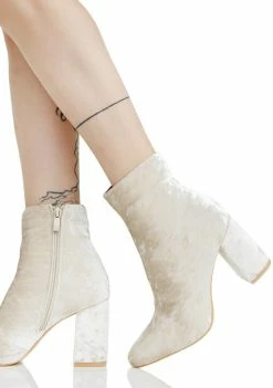Public Desire Cleo Velvet Ankle Boots