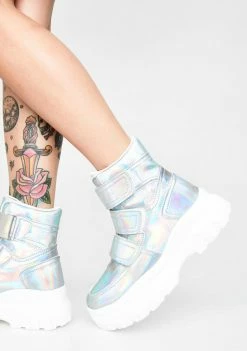 Public Desire Bae Holo Velcro Sneakers