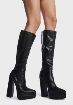 Public Desire Platform Boots End Game Platform Knee High Boots
