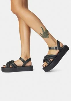 Public Desire Black Kelsi Sandals