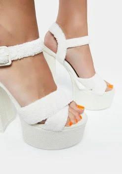 Best deal ❤️ Public Desire Ecru Content Platform 👠 Heels 🤩 9 Public Desire Ecru Content Platform Heels