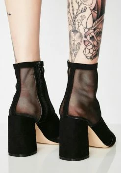 Public Desire Uganda Mesh Sock Fit Ankle Boots