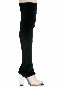 Public Desire Boots & Booties Kiara Perspex Thigh-High Boots