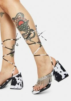 Public Desire Cow Print Peri Heels
